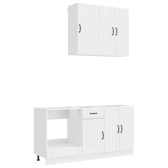 Unitate de bucătărie LUCCA 5 pcs Alb foarte lucios WALTI