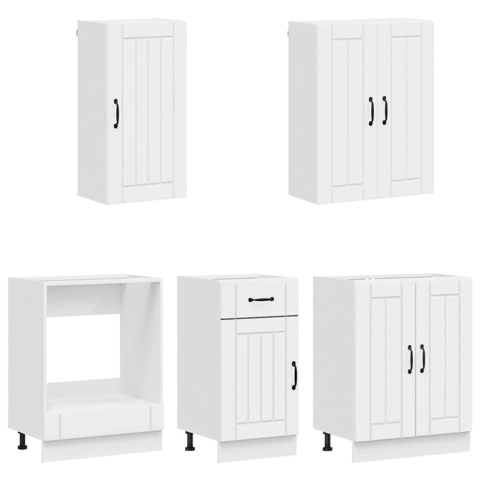 Unitate de bucătărie LUCCA 5 pcs Alb foarte lucios WALTI