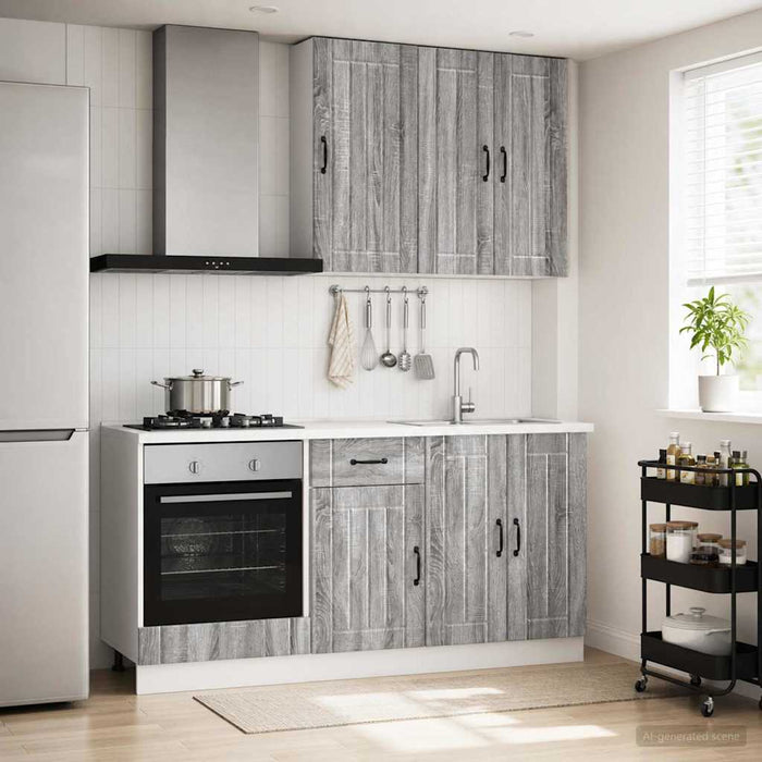 Unitate de bucătărie LUCCA 5 pcs Sonoma gri Lemn prelucrat WALTI