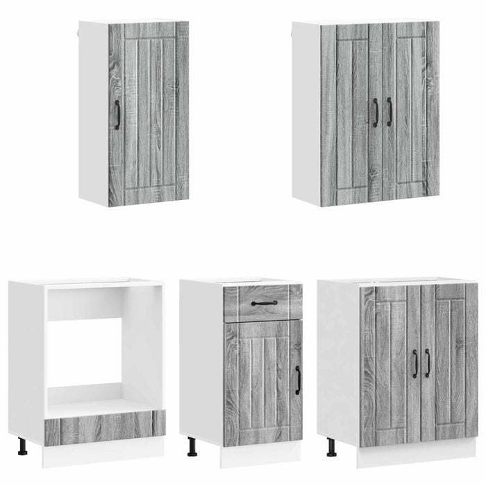 Unitate de bucătărie LUCCA 5 pcs Sonoma gri Lemn prelucrat WALTI