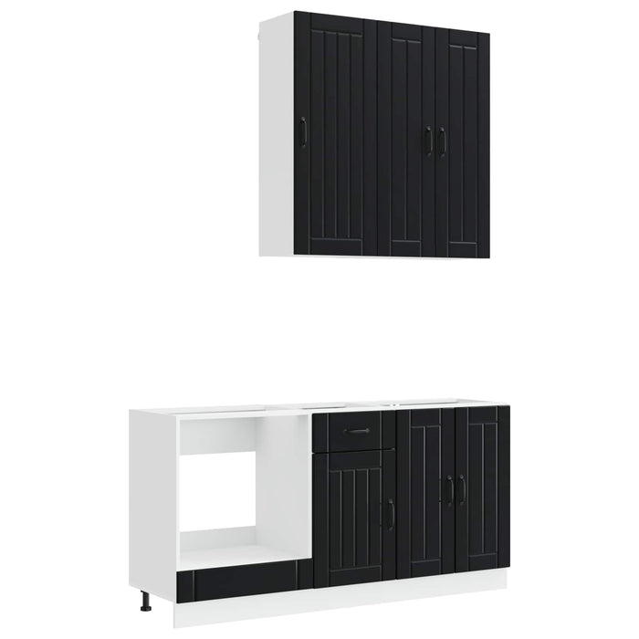 Unitate de bucătărie LUCCA 5 pcs Negru Lemn prelucrat - WALTI WALTI