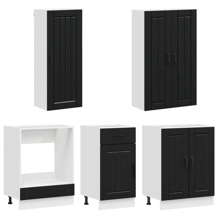 Unitate de bucătărie LUCCA 5 pcs Negru Lemn prelucrat - WALTI WALTI