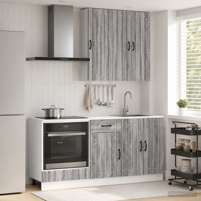 Unitate de bucătărie LUCCA 5 pcs Sonoma gri Lemn prelucrat - WALTI WALTI
