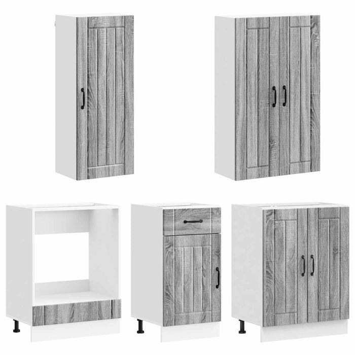 Unitate de bucătărie LUCCA 5 pcs Sonoma gri Lemn prelucrat - WALTI WALTI
