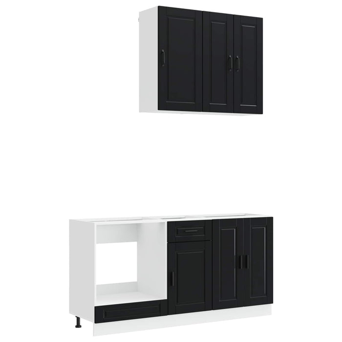 Unitate de bucătărie PORTO 5 pcs Negru Lemn prelucrat WALTI