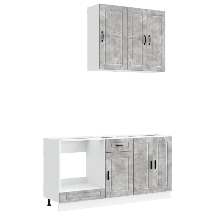 Unitate de bucătărie PORTO 5 pcs Gri Beton Lemn prelucrat WALTI