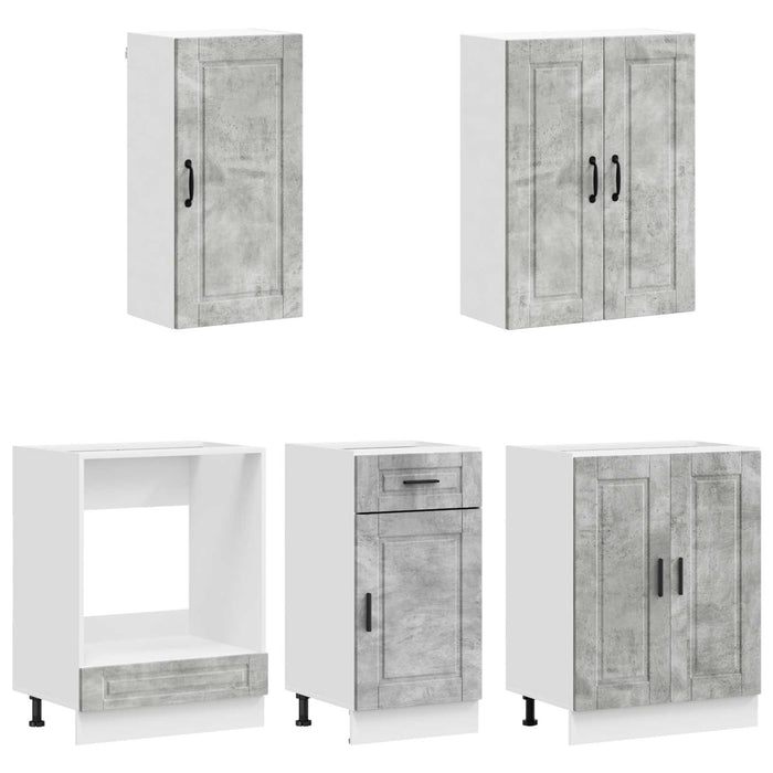 Unitate de bucătărie PORTO 5 pcs Gri Beton Lemn prelucrat WALTI