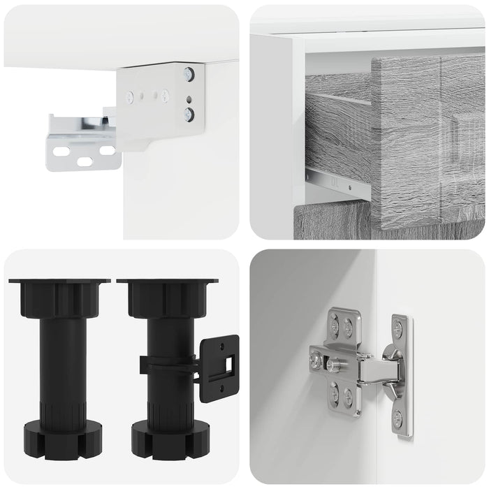 Unitate de bucătărie PORTO 5 pcs Sonoma gri Lemn prelucrat WALTI