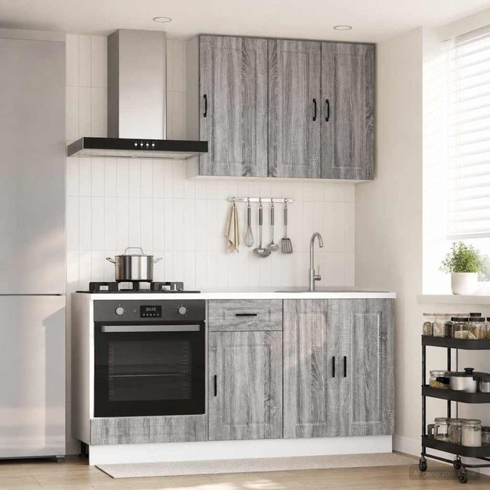 Unitate de bucătărie PORTO 5 pcs Sonoma gri Lemn prelucrat WALTI