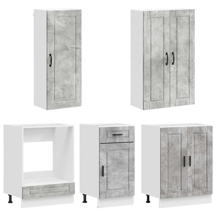 Unitate de bucătărie PORTO 5 pcs Gri Beton Lemn prelucrat WALTI