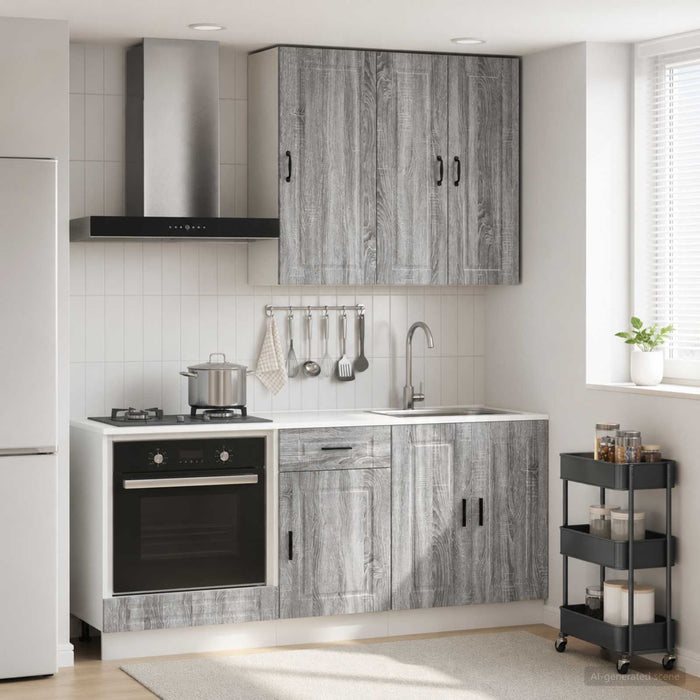 Unitate de bucătărie PORTO 5 pcs Sonoma gri Lemn prelucrat WALTI