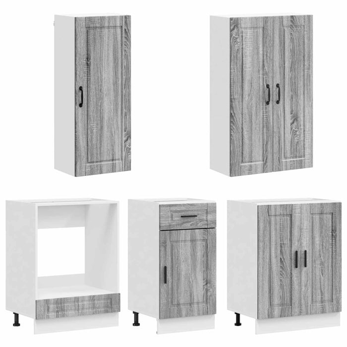 Unitate de bucătărie PORTO 5 pcs Sonoma gri Lemn prelucrat WALTI