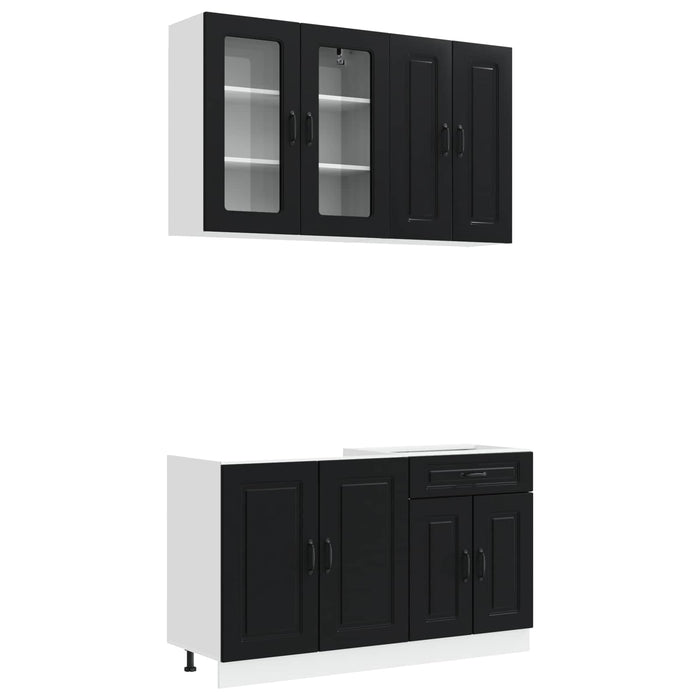 Unitate de bucătărie KALMAR 4 pcs Negru Lemn prelucrat WALTI