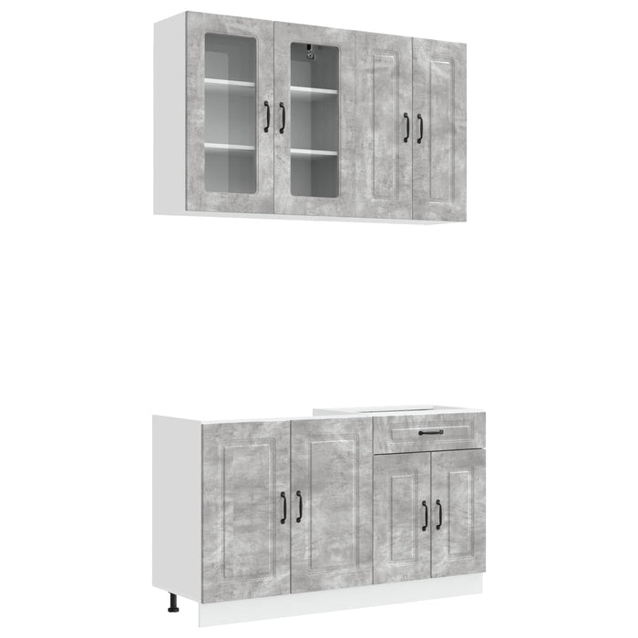 Unitate de bucătărie KALMAR 4 pcs Gri Beton Lemn prelucrat WALTI
