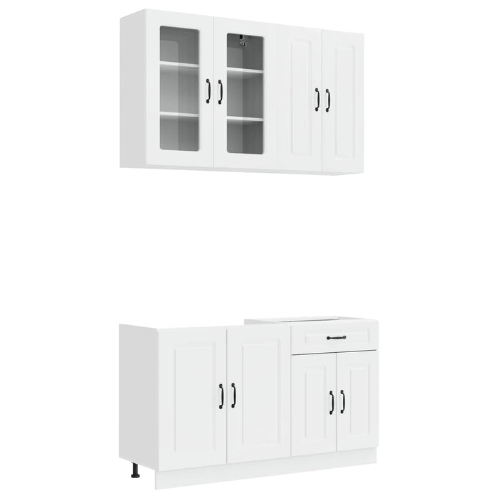 Unitate de bucătărie KALMAR 4 pcs Alb foarte lucios WALTI