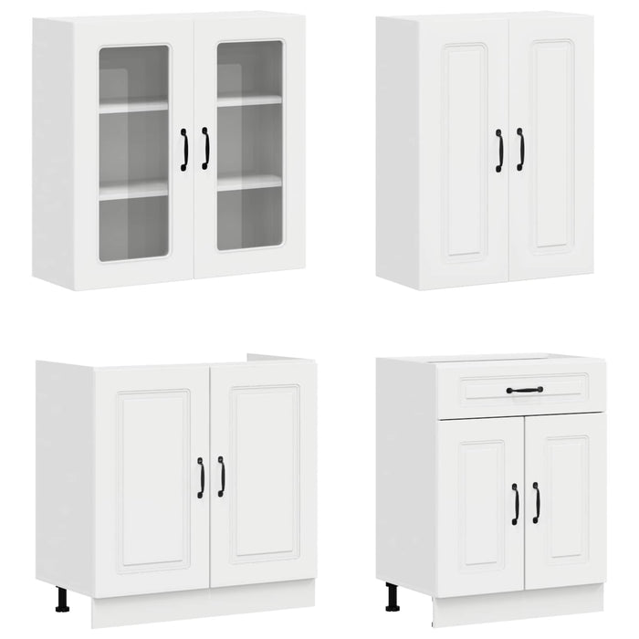 Unitate de bucătărie KALMAR 4 pcs Alb foarte lucios WALTI