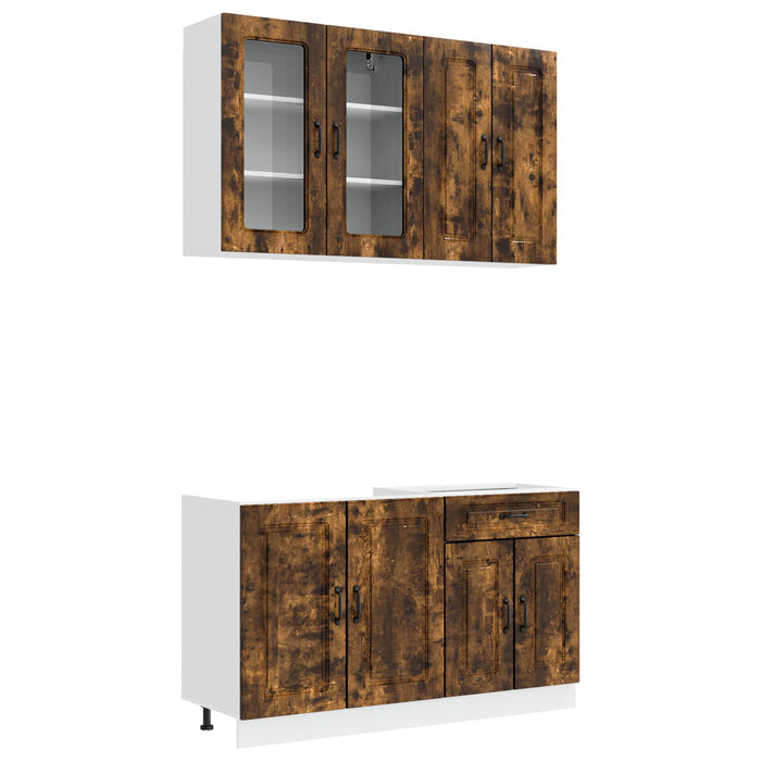 Unitate de bucătărie KALMAR 4 pcs Stejar fumuriu Lemn prelucrat WALTI