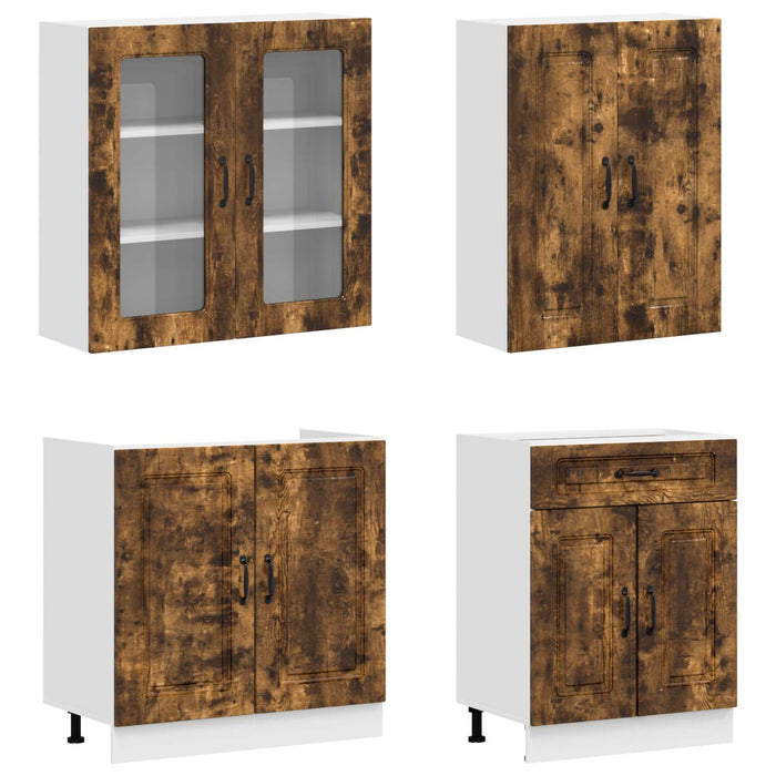Unitate de bucătărie KALMAR 4 pcs Stejar fumuriu Lemn prelucrat WALTI