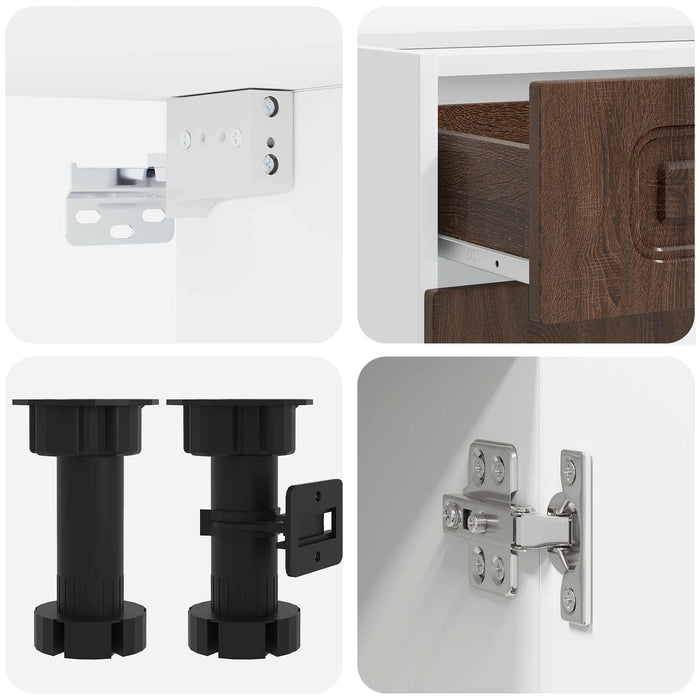 Unitate de bucătărie KALMAR 4 pcs Stejar maro Lemn prelucrat WALTI