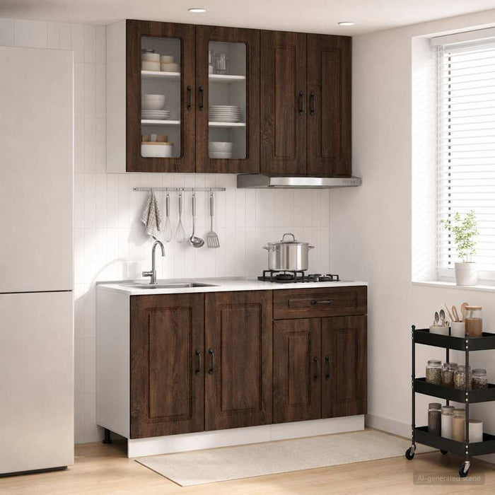 Unitate de bucătărie KALMAR 4 pcs Stejar maro Lemn prelucrat WALTI