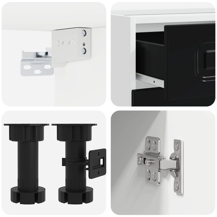 Unitate de bucătărie KALMAR 4 pcs Negru Lemn prelucrat WALTI