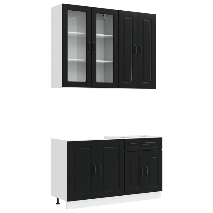 Unitate de bucătărie KALMAR 4 pcs Negru Lemn prelucrat WALTI