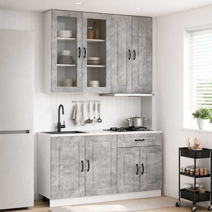 Unitate de bucătărie KALMAR 4 pcs Gri Beton Lemn prelucrat WALTI