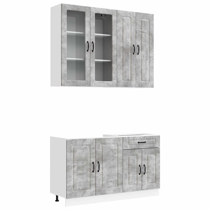 Unitate de bucătărie KALMAR 4 pcs Gri Beton Lemn prelucrat WALTI