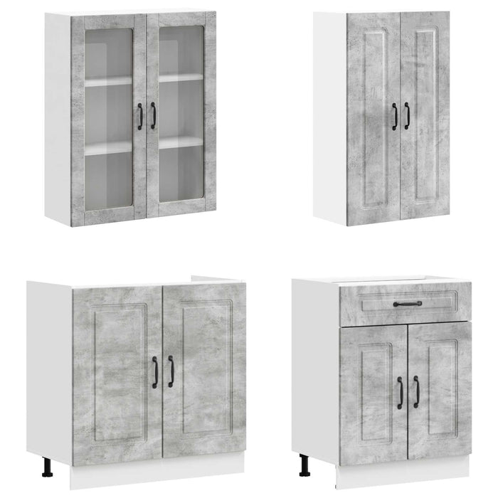 Unitate de bucătărie KALMAR 4 pcs Gri Beton Lemn prelucrat WALTI