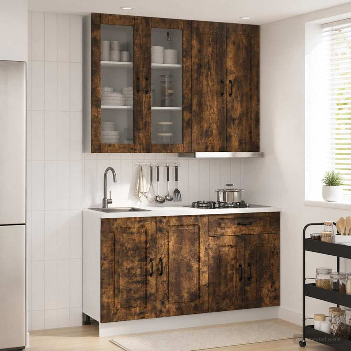 Unitate de bucătărie KALMAR 4 pcs Stejar fumuriu Lemn prelucrat WALTI
