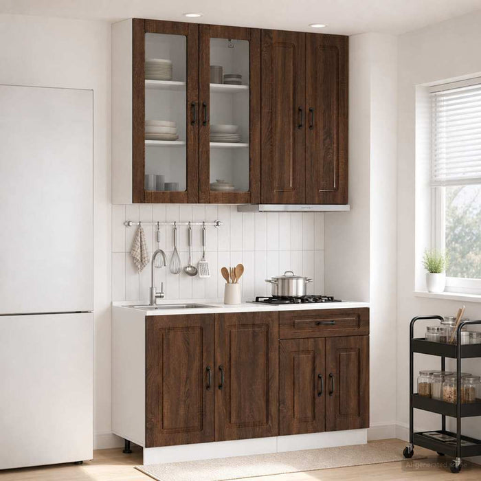 Unitate de bucătărie KALMAR 4 pcs Stejar maro Lemn prelucrat WALTI