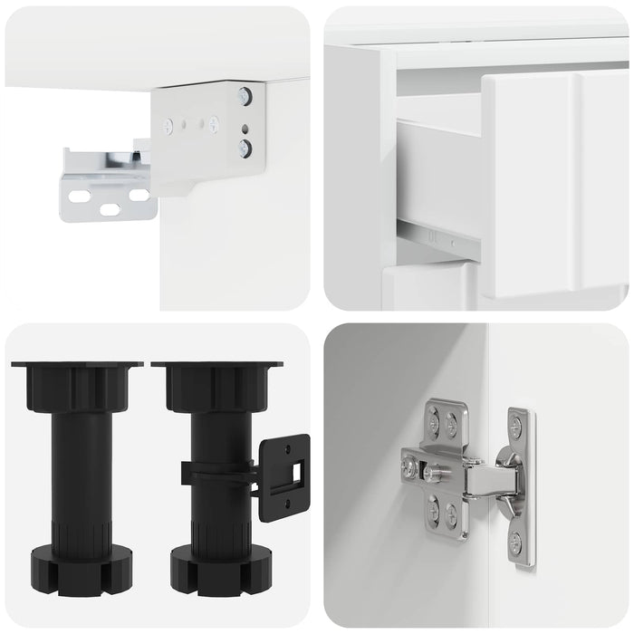 Unitate de bucătărie LUCCA 4 pcs Alb Lemn prelucrat WALTI