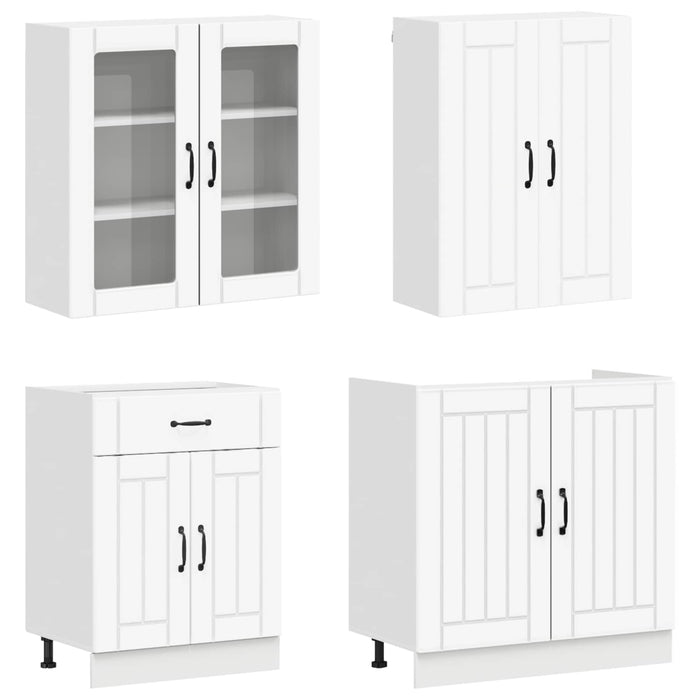 Unitate de bucătărie LUCCA 4 pcs Alb Lemn prelucrat WALTI