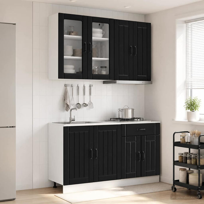 Unitate de bucătărie LUCCA 4 pcs Negru Lemn prelucrat - WALTI WALTI
