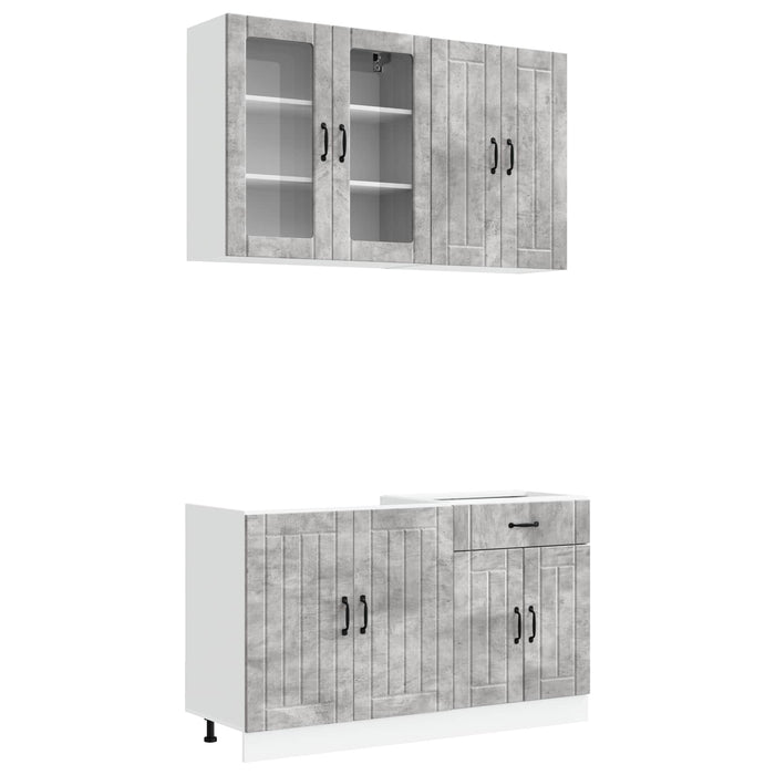 Unitate de bucătărie LUCCA 4 pcs Gri Beton Lemn prelucrat WALTI
