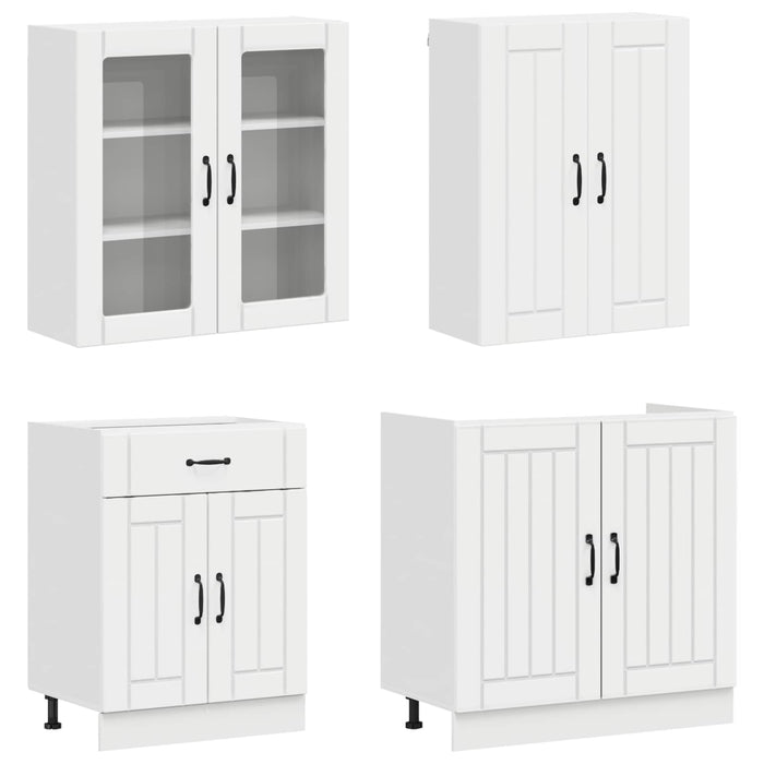 Unitate de bucătărie LUCCA 4 pcs Alb foarte lucios - WALTI WALTI