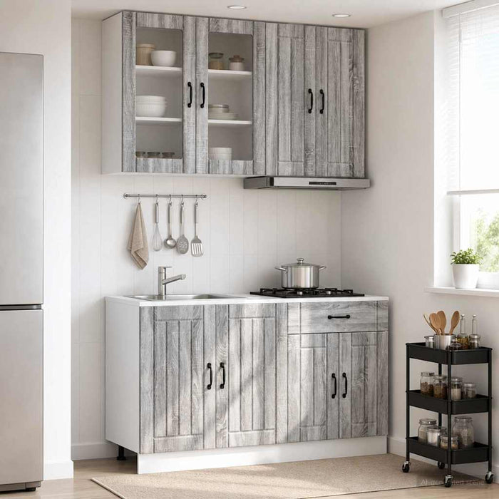 Unitate de bucătărie LUCCA 4 pcs Sonoma gri Lemn prelucrat WALTI