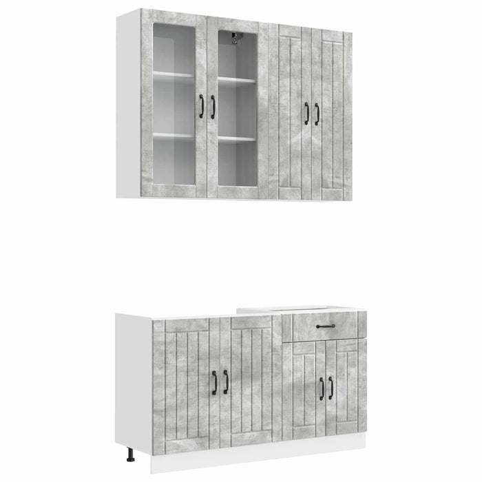 Unitate de bucătărie LUCCA 4 pcs Gri Beton Lemn prelucrat WALTI