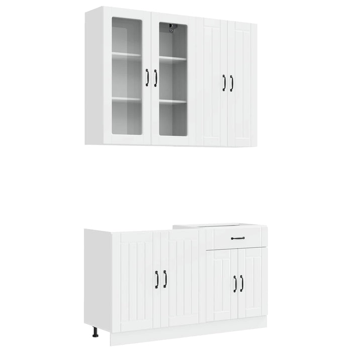 Unitate de bucătărie LUCCA 4 pcs Alb foarte lucios WALTI