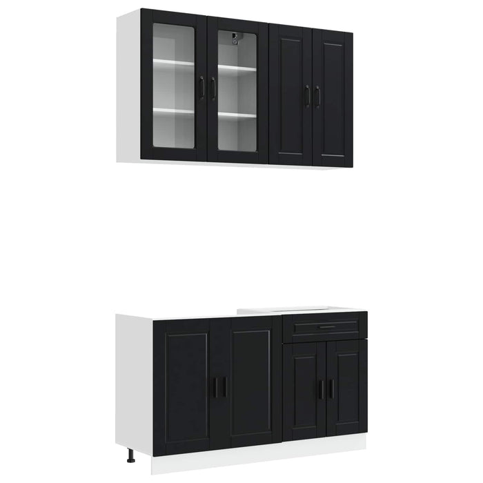 Unitate de bucătărie PORTO 4 pcs Negru Lemn prelucrat WALTI
