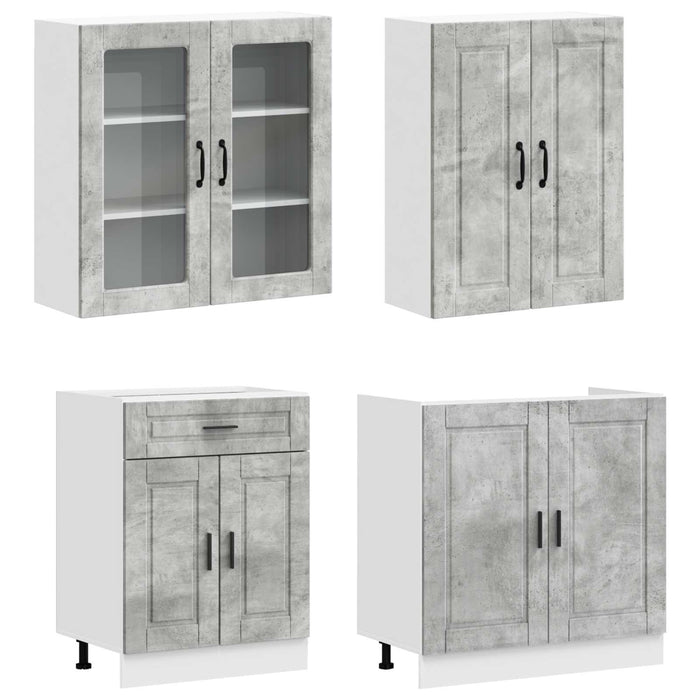 Unitate de bucătărie PORTO 4 pcs Gri Beton Lemn prelucrat WALTI