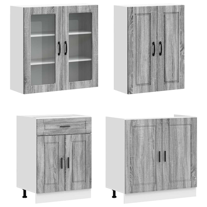 Unitate de bucătărie PORTO 4 pcs Sonoma gri Lemn prelucrat WALTI