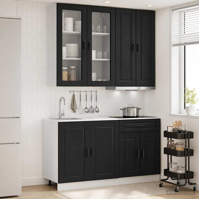 Unitate de bucătărie PORTO 4 pcs Negru Lemn prelucrat WALTI