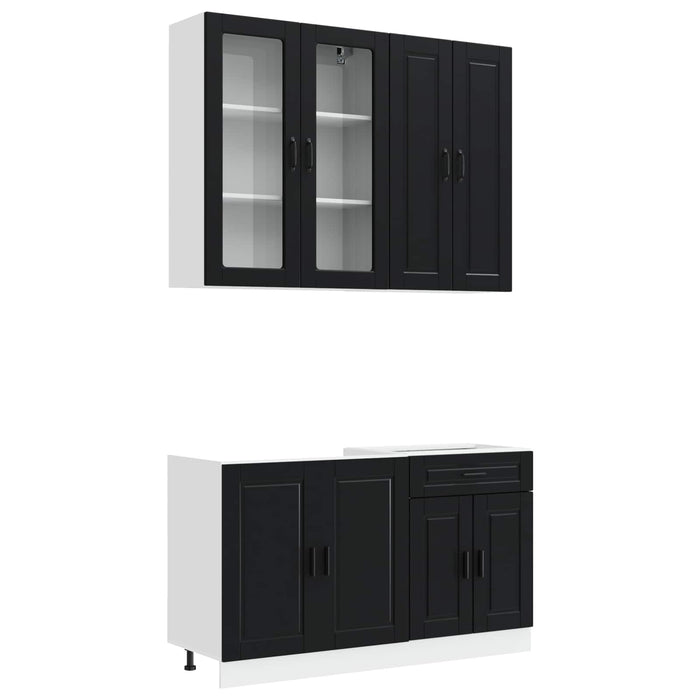 Unitate de bucătărie PORTO 4 pcs Negru Lemn prelucrat WALTI