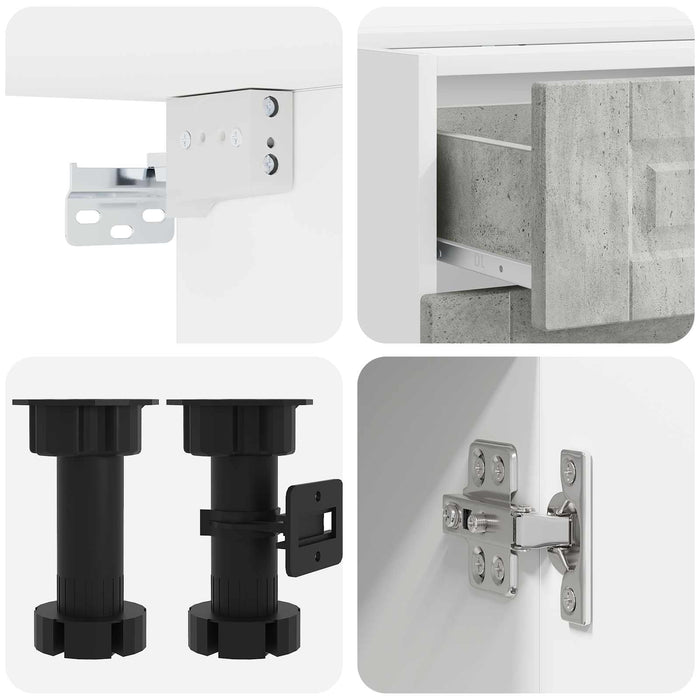 Unitate de bucătărie PORTO 4 pcs Gri Beton Lemn prelucrat WALTI