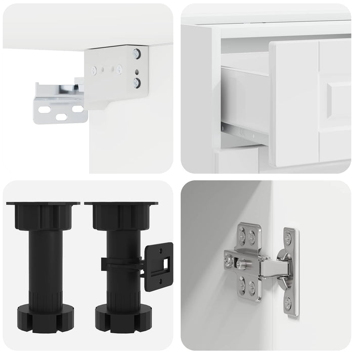 Unitate de bucătărie PORTO 4 pcs Alb foarte lucios WALTI