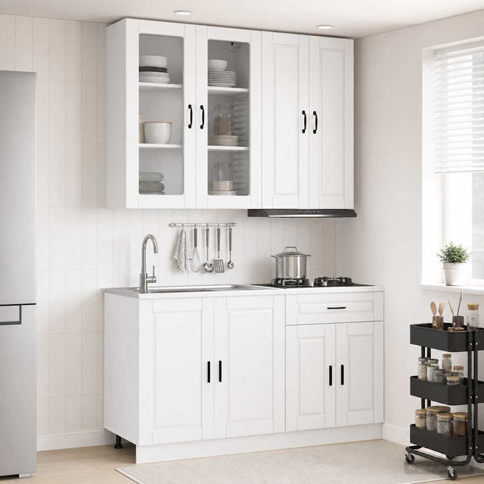 Unitate de bucătărie PORTO 4 pcs Alb foarte lucios WALTI
