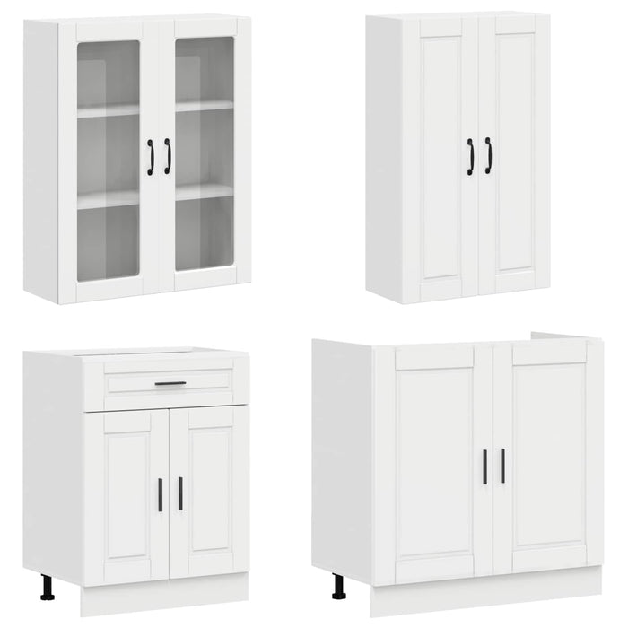 Unitate de bucătărie PORTO 4 pcs Alb foarte lucios WALTI