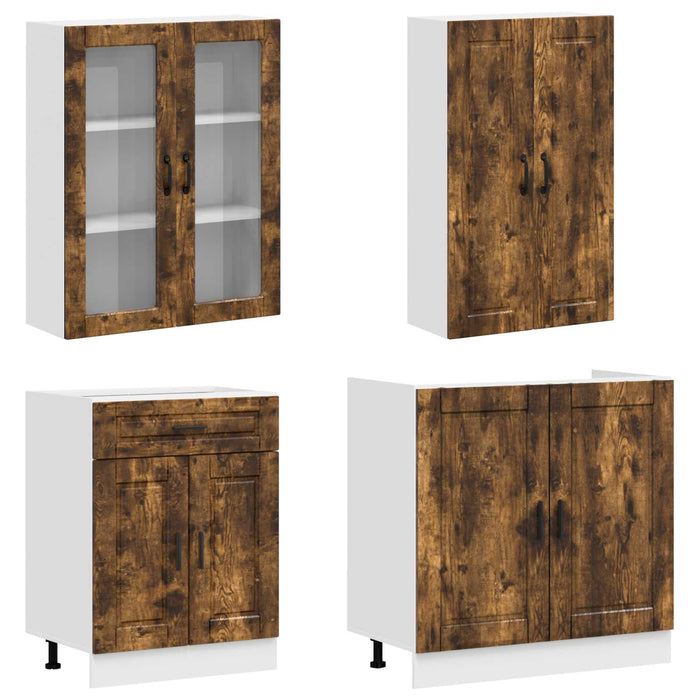 Unitate de bucătărie PORTO 4 pcs Stejar fumuriu Lemn prelucrat WALTI