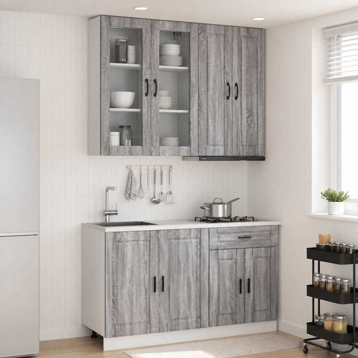 Unitate de bucătărie PORTO 4 pcs Sonoma gri Lemn prelucrat WALTI